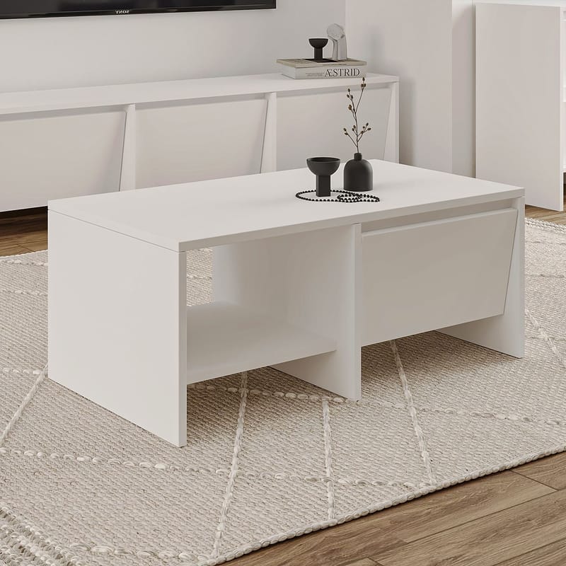 Crala Soffbord 90x35x45 cm - Vit - Möbler - Vardagsrum - Soffbord & vardagsrumsbord - Soffbord