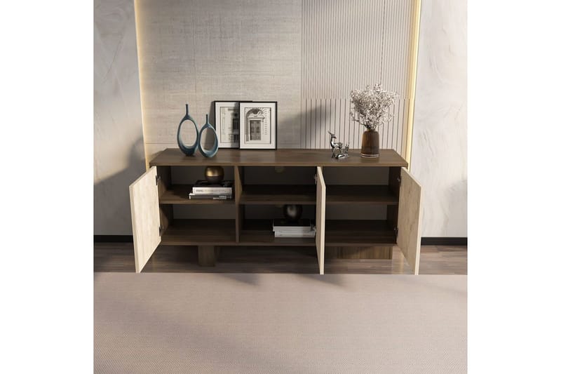 Dargaville Konsollbord 150 cm - Valnöt/Travertine - Möbler - Vardagsrum - Soffbord & vardagsrumsbord - Avlastningsbord & konsolbord