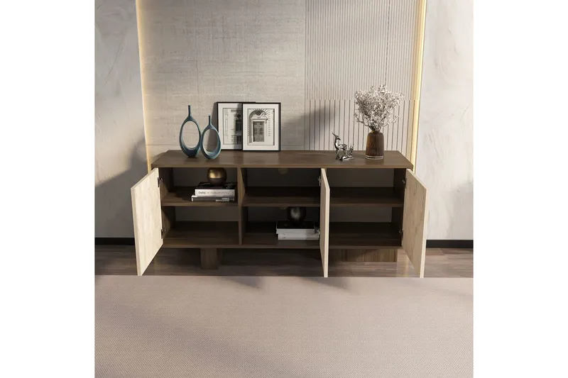 Dargaville Konsollbord 150 cm - Valnöt/Travertine - Förvaring - Förvaringsmöbler - Skänkar & sideboards