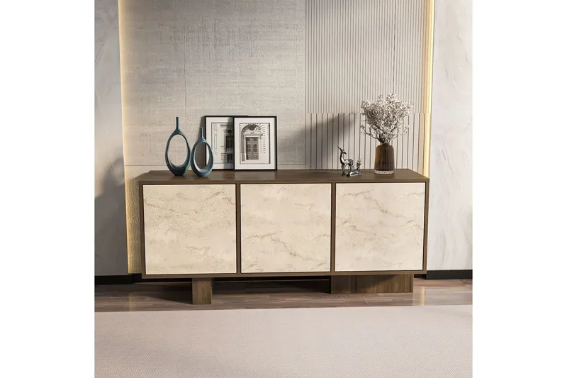 Dargaville Konsollbord 150 cm - Valnöt/Travertine - Förvaring - Förvaringsmöbler - Skänkar & sideboards