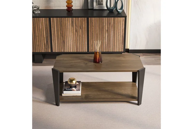 Dargaville Soffbord 91 cm - Valnöt/Svart - Möbler - Vardagsrum - Soffbord & vardagsrumsbord - Soffbord