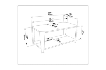 Dargaville Soffbord 91 cm - Valnöt/Svart - Möbler - Vardagsrum - Soffbord & vardagsrumsbord - Soffbord