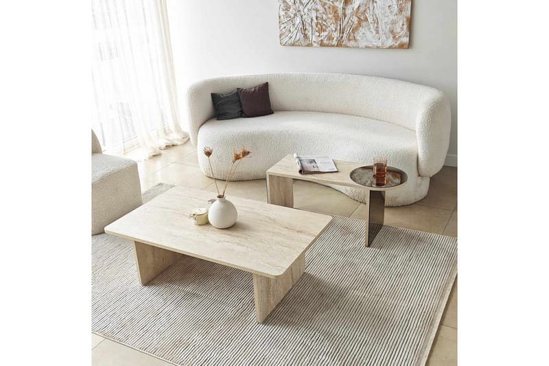 Dasina Satsbord 105 cm - Travertine - Möbler - Vardagsrum - Soffbord & vardagsrumsbord - Satsbord