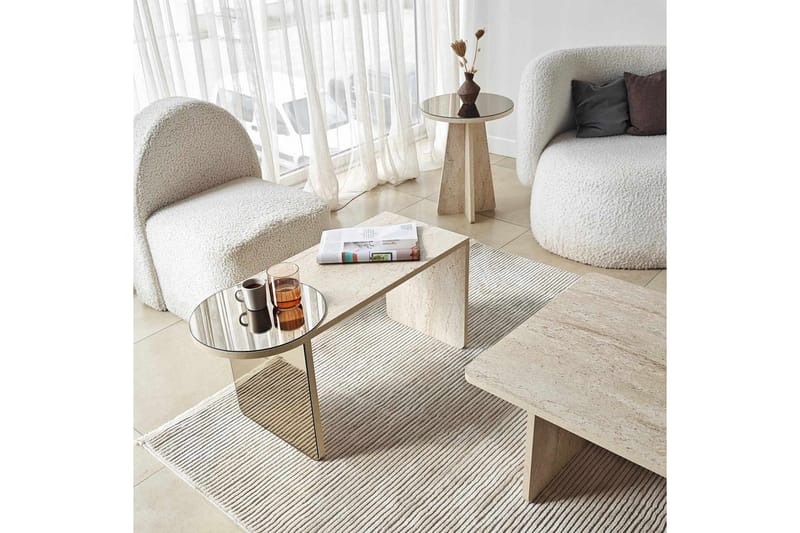 Dasina Satsbord 105 cm - Travertine - Möbler - Vardagsrum - Soffbord & vardagsrumsbord - Satsbord
