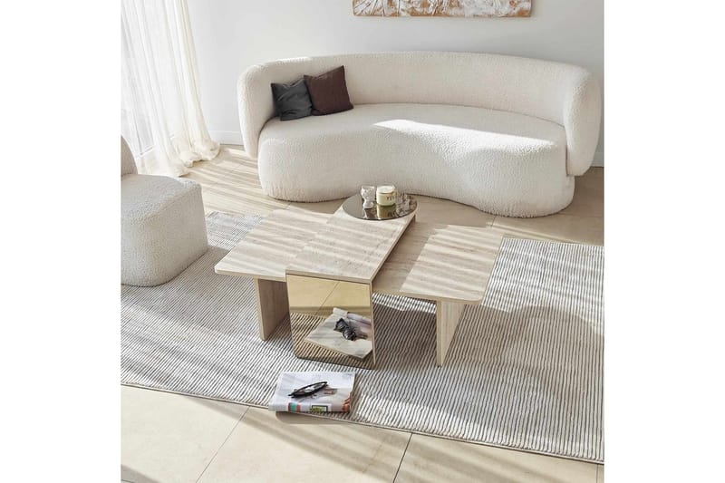 Dasina Satsbord 105 cm - Travertine - Möbler - Vardagsrum - Soffbord & vardagsrumsbord - Satsbord