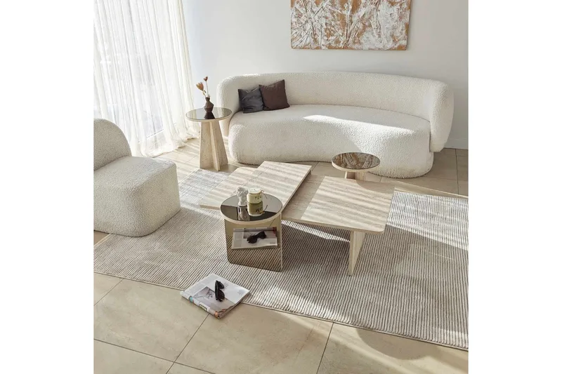 Dasina Satsbord 105 cm - Travertine - Möbler - Vardagsrum - Soffbord & vardagsrumsbord - Satsbord