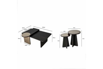 Dasina Satsbord 82 cm - Svart - Möbler - Vardagsrum - Soffbord & vardagsrumsbord - Satsbord