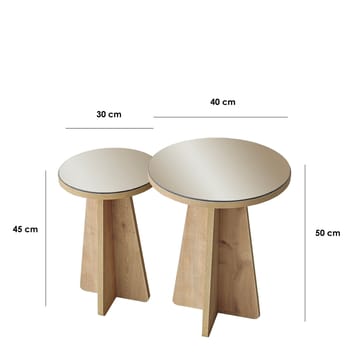 Dasina Sidobord 2 delar 50 cm - Bronzie/Safir Ek - Möbler - Vardagsrum - Soffbord & vardagsrumsbord - Satsbord