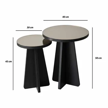 Dasina Sidobord 2 delar 50 cm - Svart / Brons - Möbler - Vardagsrum - Soffbord & vardagsrumsbord - Satsbord