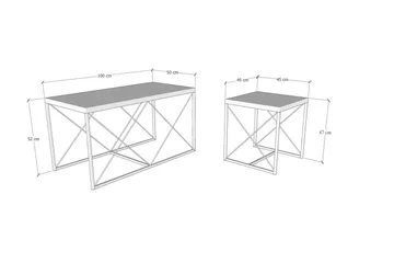 Defneia Soffbord 100 cm - Guld/Marmor - Möbler - Vardagsrum - Soffbord & vardagsrumsbord - Satsbord