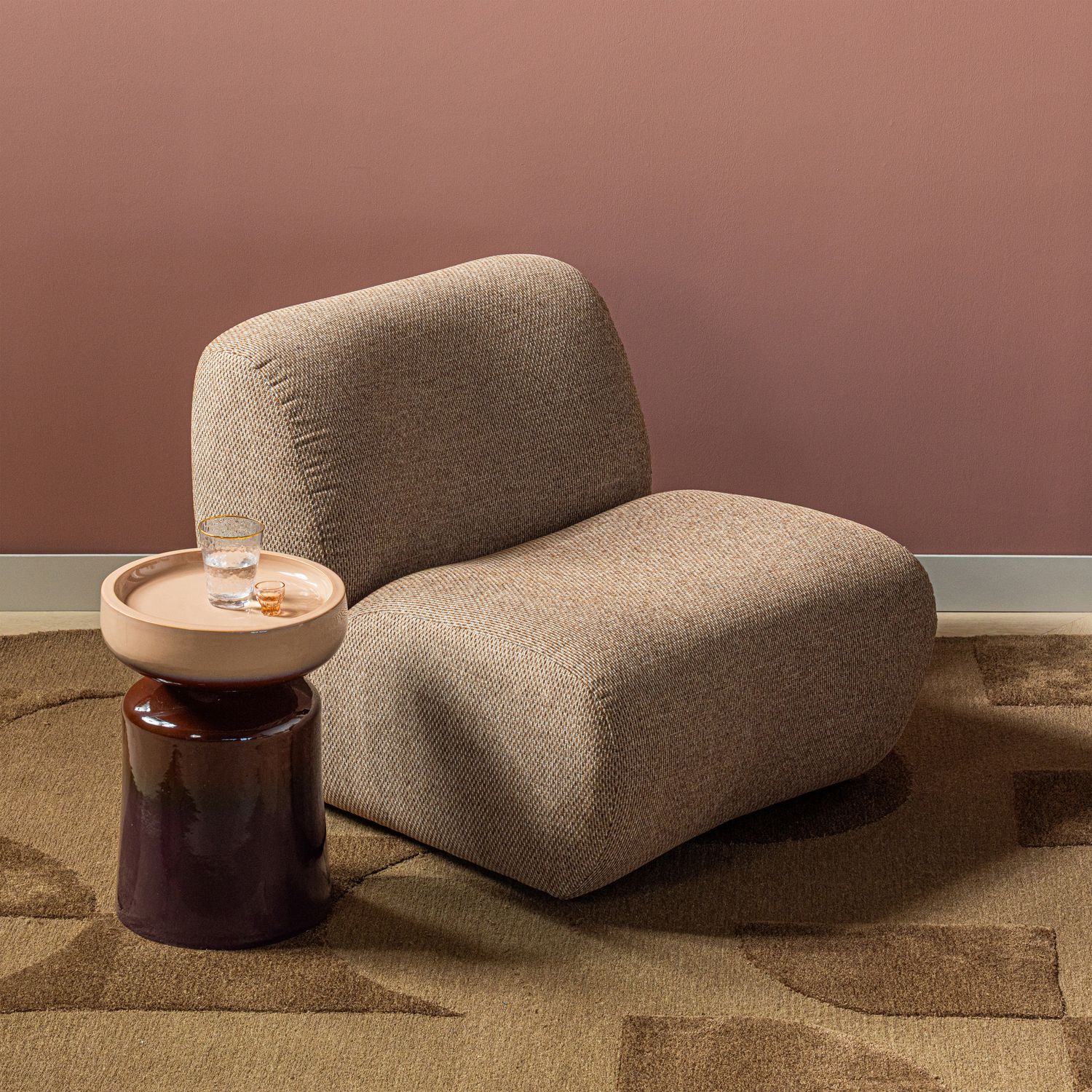 dekorativt sidobord tumo 35 cm utomhus - lila/brun