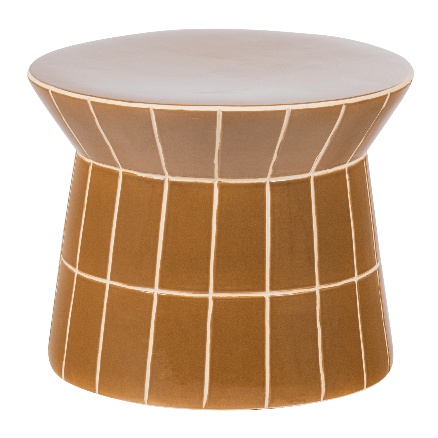 dekorativt sidobord plu 38 cm rund - honungsgul