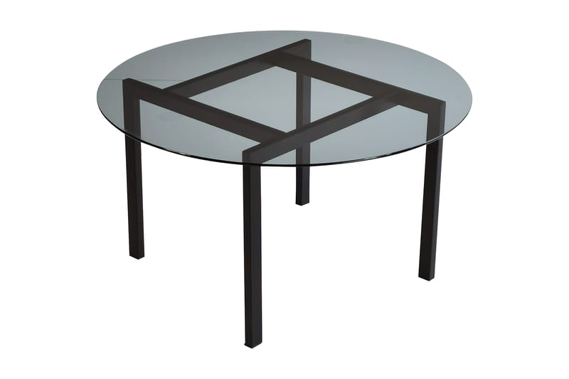 DELARYD Soffbord 75 cm Runt Glas/Grå/Svart - Grå/Svart - Bord - Soffbord
