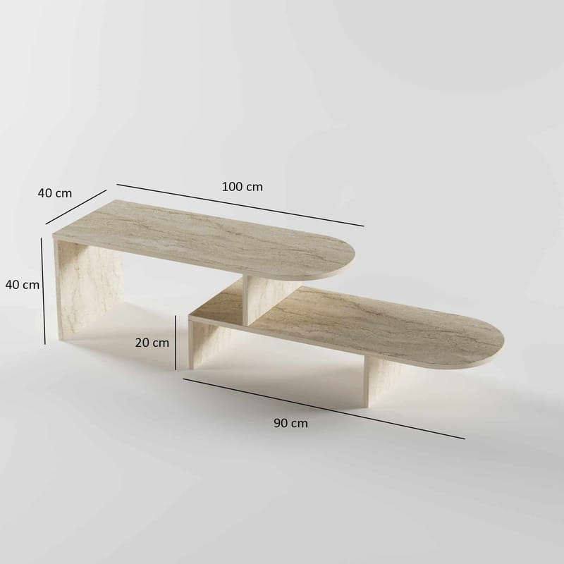 Deliones Soffbord 100 cm - Travertin - Möbler - Vardagsrum - Soffbord & vardagsrumsbord - Soffbord