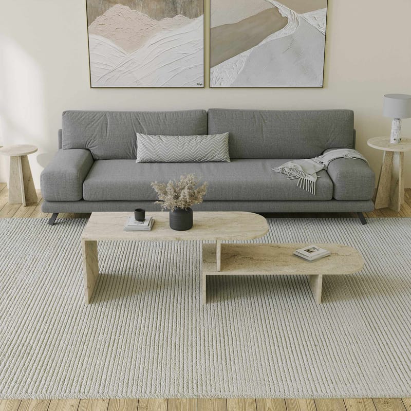 Deliones Soffbord 100 cm - Travertin - Möbler - Vardagsrum - Soffbord & vardagsrumsbord - Soffbord