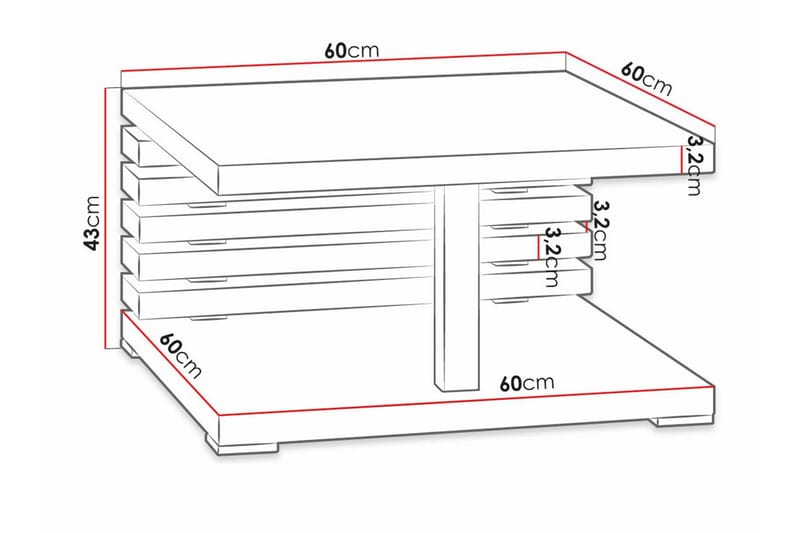 Denogal Soffbord 60 cm Brun - Soffbord - Bord