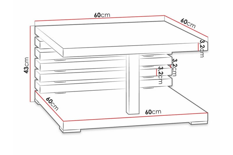 Denogal Soffbord 60 cm Svart - Soffbord - Bord