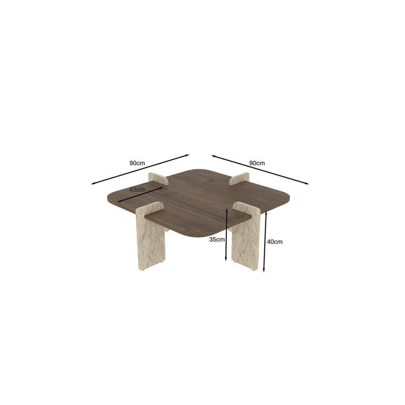 Denros Soffbord 90 cm - Brun/Mörkbrun - Möbler - Vardagsrum - Soffbord & vardagsrumsbord - Soffbord