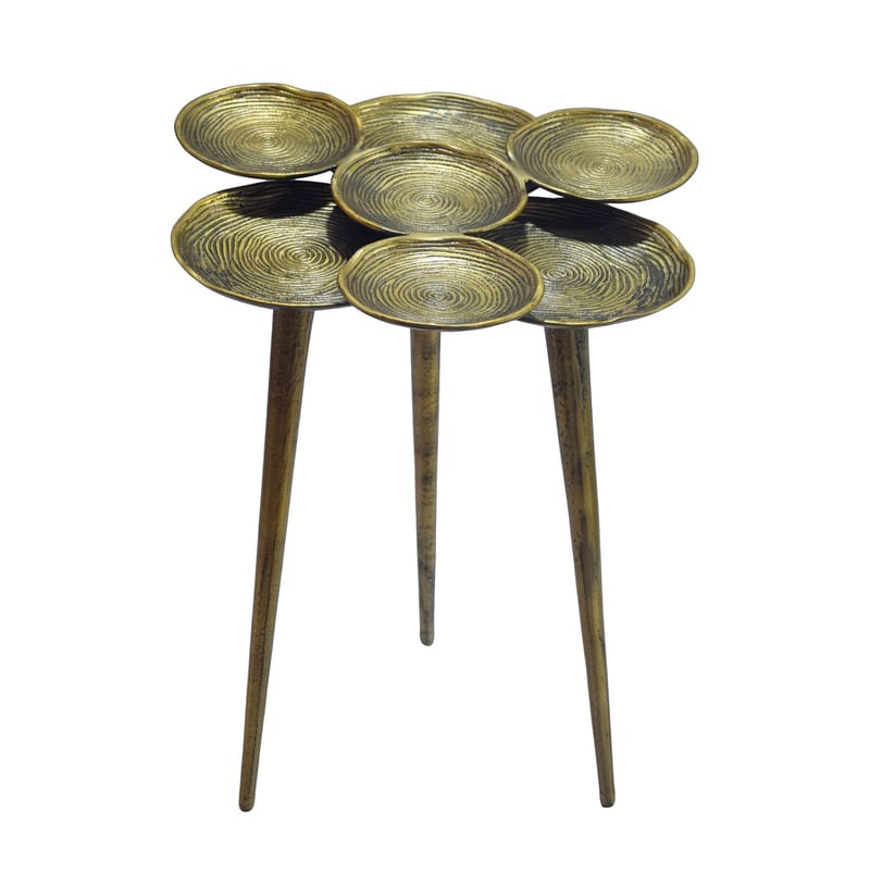 Denvor Runt sidobord 46 cm i aluminium - guld - Möbler - Vardagsrum - Soffbord & vardagsrumsbord - Brickbord