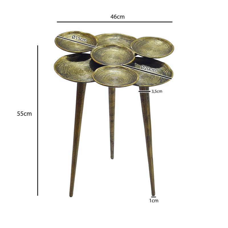 Denvor Runt sidobord 46 cm i aluminium - guld - Möbler - Vardagsrum - Soffbord & vardagsrumsbord - Brickbord