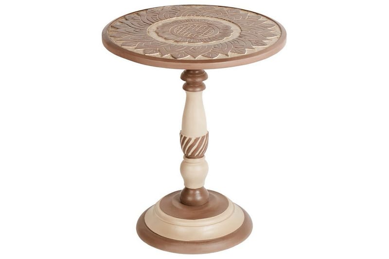 Derren Sidobord 45 cm - Mörkt trä/Beige - Möbler - Vardagsrum - Soffbord & vardagsrumsbord - Brickbord