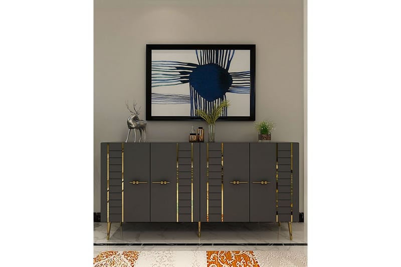 Deylin Konsollbord 150 cm - Antracit/Guld - Möbler - Vardagsrum - Soffbord & vardagsrumsbord - Avlastningsbord & konsolbord