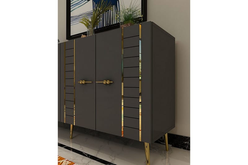 Deylin Konsollbord 150 cm - Antracit/Guld - Möbler - Vardagsrum - Soffbord & vardagsrumsbord - Avlastningsbord & konsolbord