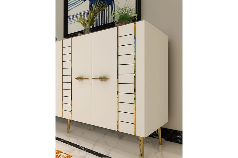Deylin Konsollbord 150 cm - Vit/Guld - Möbler - Vardagsrum - Soffbord & vardagsrumsbord - Avlastningsbord & konsolbord