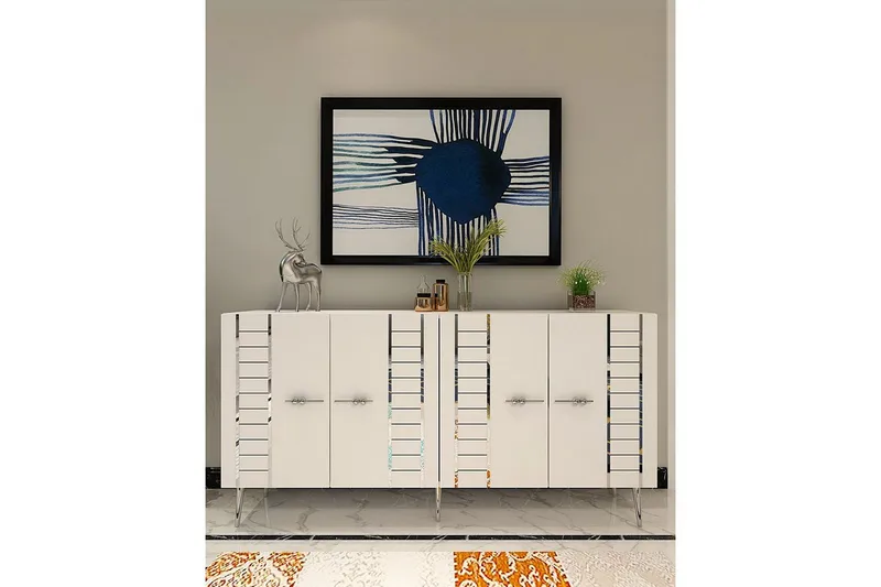 Deylin Konsollbord 150 cm - Vit/Silver - Möbler - Vardagsrum - Soffbord & vardagsrumsbord - Avlastningsbord & konsolbord