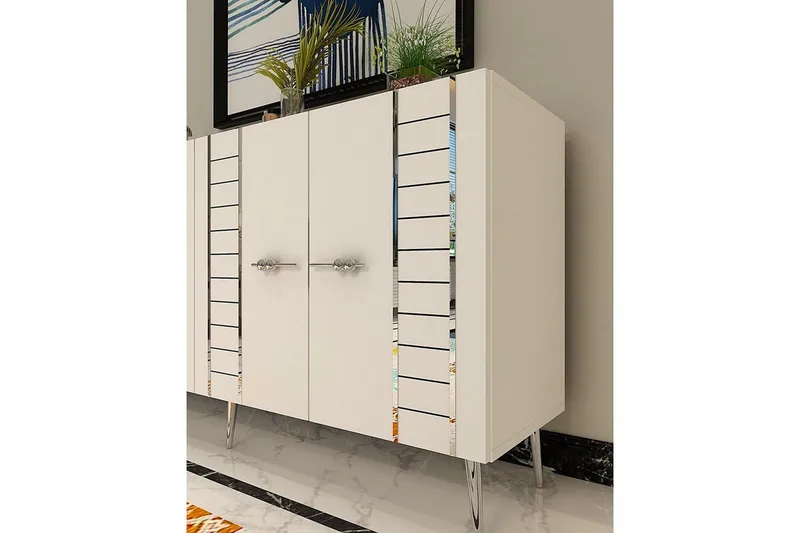 Deylin Konsollbord 150 cm - Vit/Silver - Möbler - Vardagsrum - Soffbord & vardagsrumsbord - Avlastningsbord & konsolbord