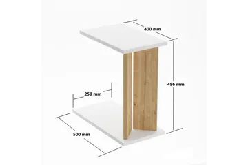 Deyra Sidobord 25 cm - Ek/Vit - Möbler - Vardagsrum - Soffbord & vardagsrumsbord - Brickbord