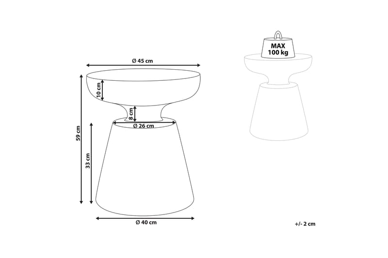 Diondra Sidobord 45 cm - Svart - Möbler - Vardagsrum - Soffbord & vardagsrumsbord - Brickbord