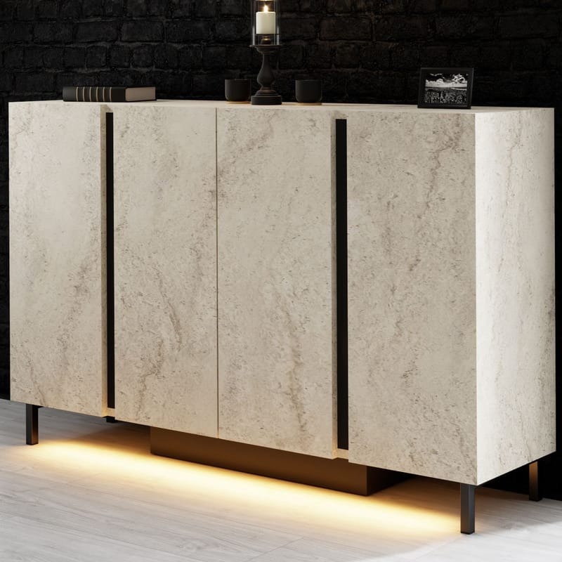 Djarhint Konsolbord 127 cm - Travertin - Möbler - Vardagsrum - Soffbord & vardagsrumsbord - Avlastningsbord & konsolbord