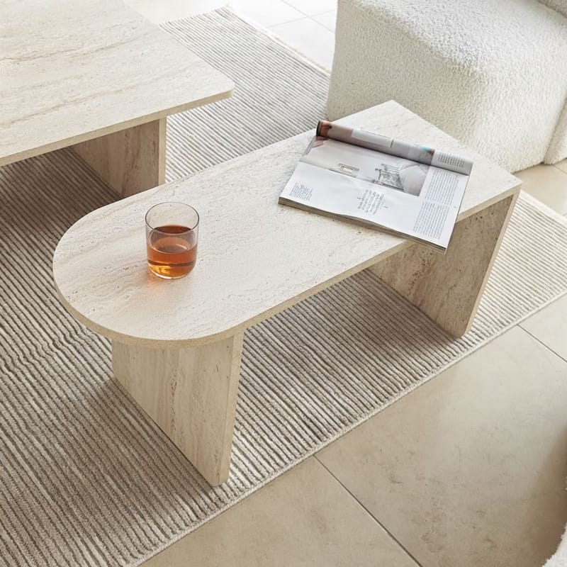 Djarhint Soffbordsset 82 cm - Brons och travertin - Möbler - Vardagsrum - Soffbord & vardagsrumsbord - Soffbord