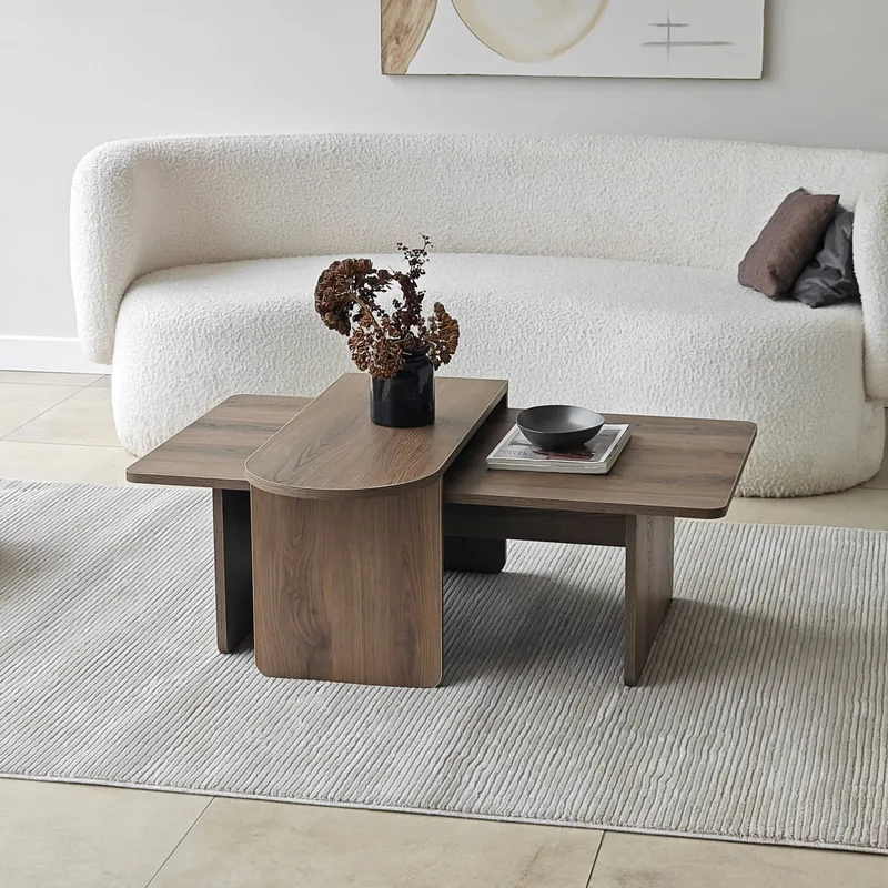 Djarhint Soffbordsset 82 cm - Brons och valnöt - Möbler - Vardagsrum - Soffbord & vardagsrumsbord - Soffbord