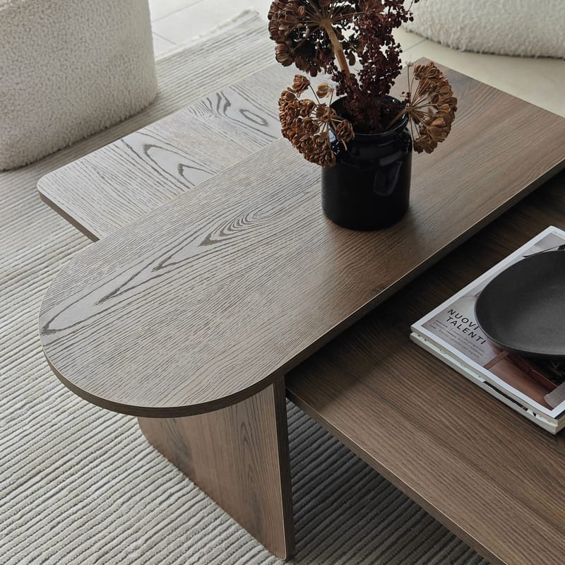 Djarhint Soffbordsset 82 cm - Brons och valnöt - Möbler - Vardagsrum - Soffbord & vardagsrumsbord - Soffbord