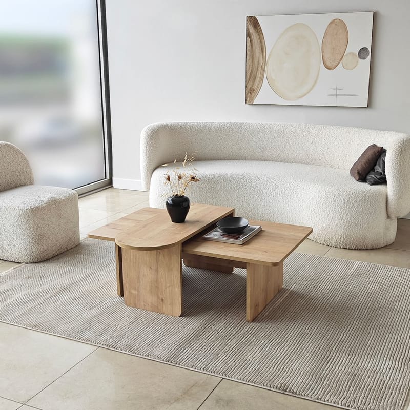 Djarhint Soffbordsset 82 cm - Bronze och Sapphire Oak - Möbler - Vardagsrum - Soffbord & vardagsrumsbord - Soffbord