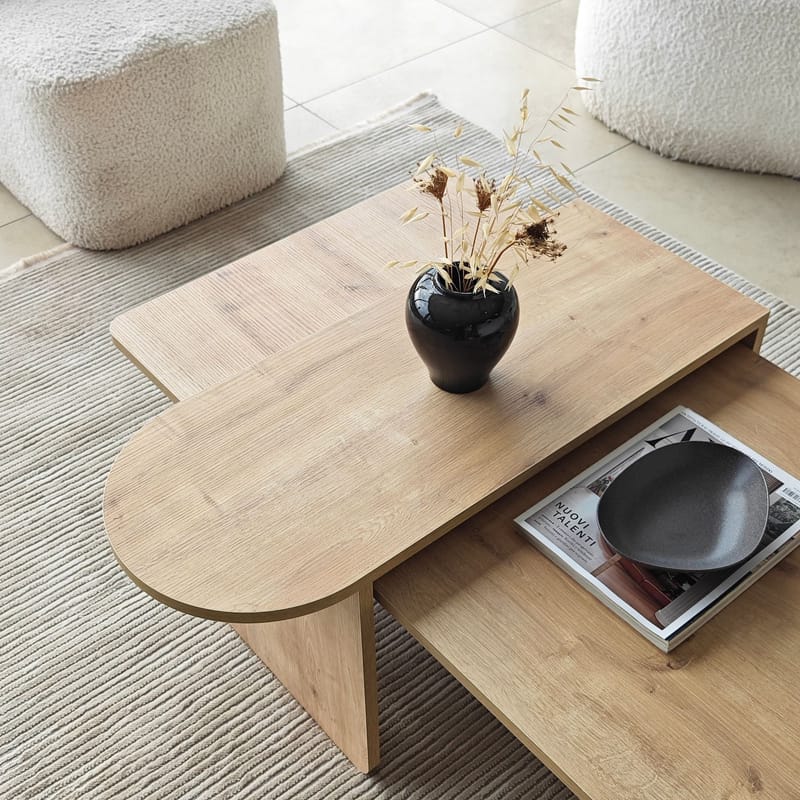 Djarhint Soffbordsset 82 cm - Bronze och Sapphire Oak - Möbler - Vardagsrum - Soffbord & vardagsrumsbord - Soffbord