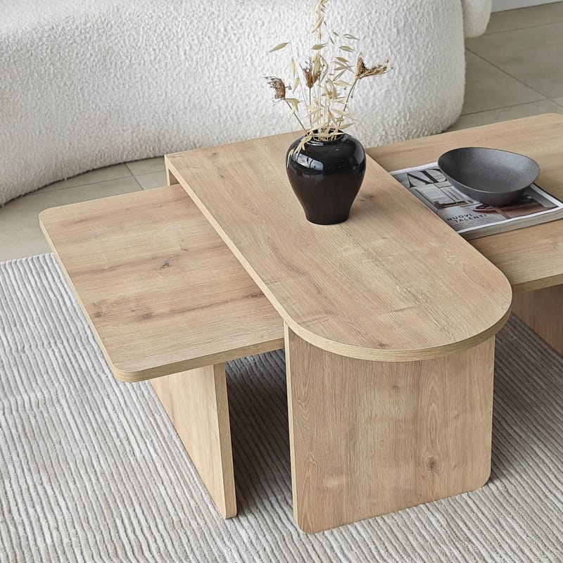 Djarhint Soffbordsset 82 cm - Bronze/Sapphire Oak - Möbler - Vardagsrum - Soffbord & vardagsrumsbord - Soffbord