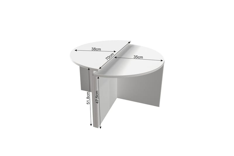 Dolcer Soffbord 70 cm - Vit - Möbler - Vardagsrum - Soffbord & vardagsrumsbord - Satsbord