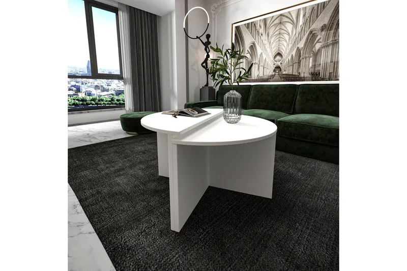 Dolcer Soffbord 70 cm - Vit - Möbler - Vardagsrum - Soffbord & vardagsrumsbord - Satsbord