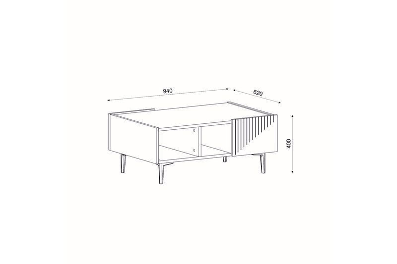 DRAW Soffbord 94 cm Vit/Svart - Soffbord - Bord