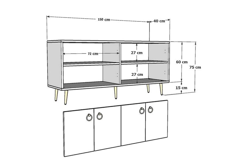 DROP Konsollbord 140x75 cm Brun - Hallbord - Bord - Avlastningsbord & konsolbord