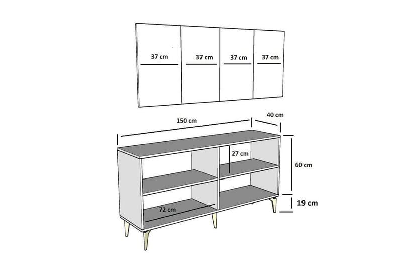 Drop Konsollbord 150 cm - Vit - Möbler - Vardagsrum - Soffbord & vardagsrumsbord - Avlastningsbord & konsolbord