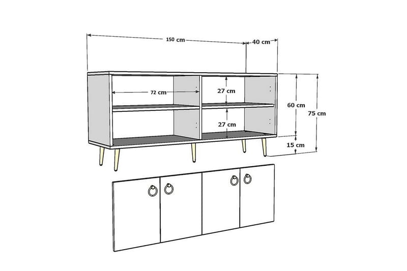 Drop Konsollbord 150 cm - Vit - Möbler - Vardagsrum - Soffbord & vardagsrumsbord - Avlastningsbord & konsolbord