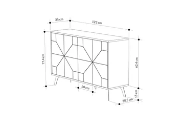 Dune Konsollbord 123x77,4 cm Brun/Vit - Hanah Home - Möbler - Vardagsrum - Soffbord & vardagsrumsbord - Avlastningsbord & konsolbord