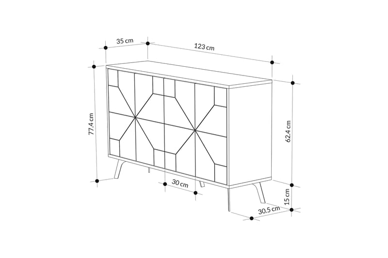 Dune Konsollbord 123x77,4 cm Brun/Vit - Hanah Home - Möbler - Vardagsrum - Soffbord & vardagsrumsbord - Avlastningsbord & konsolbord