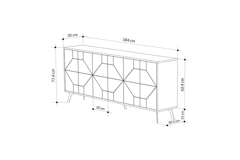 DUNE Konsollbord 183,8x77,4 cm Antracit - Hallbord - Bord - Avlastningsbord & konsolbord