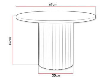 Durvan Runt Soffbord med Ribbad Pelare 67 cm i Trä - Vit - Möbler - Vardagsrum - Soffbord & vardagsrumsbord - Soffbord
