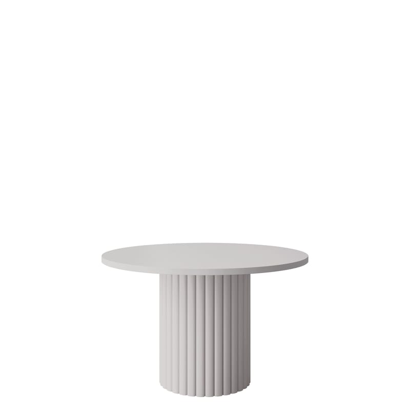 Durvan Runt Soffbord med Ribbad Pelare 67 cm i Trä, Beige